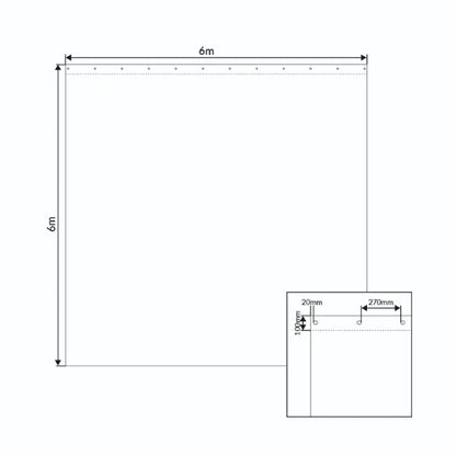 6 x 6m Black Serge Drape