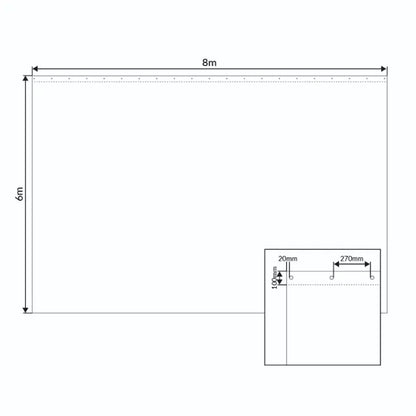 8 x 6m Black Serge Drape
