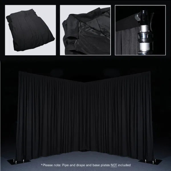 3 x 5m Black Molton Drape