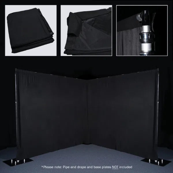 3 x 1.2m Black Molton Drape