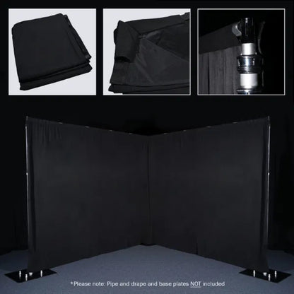 3 x 1.2m Black Molton Drape