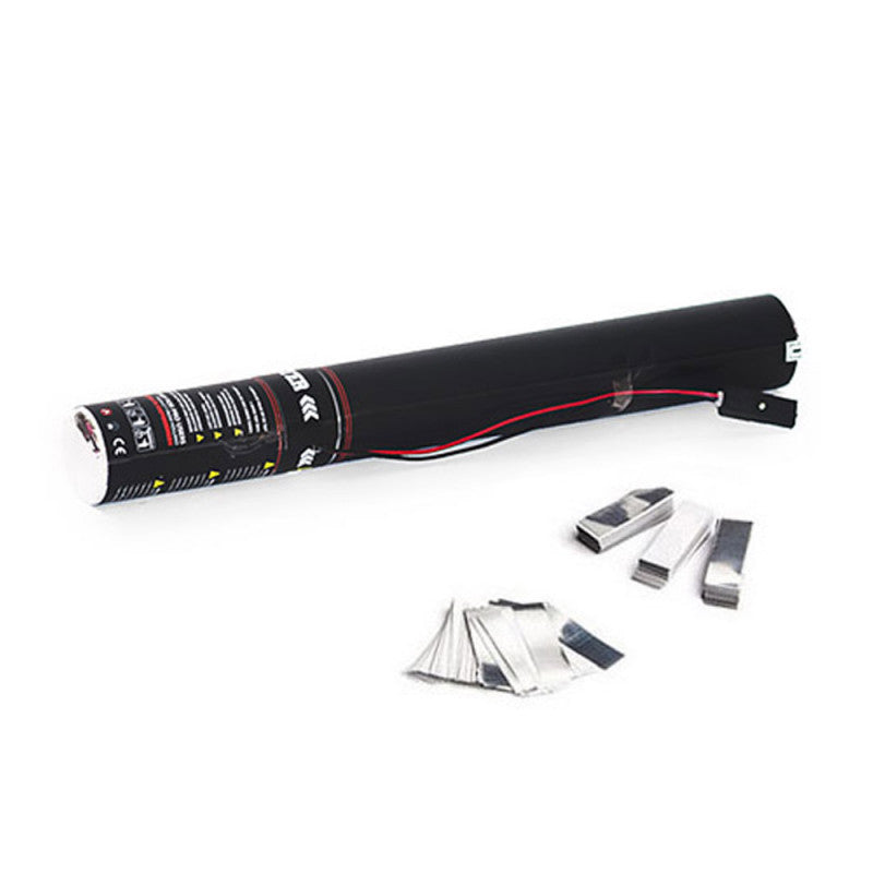 Electric Confetti Cannon 50cm - White Silver