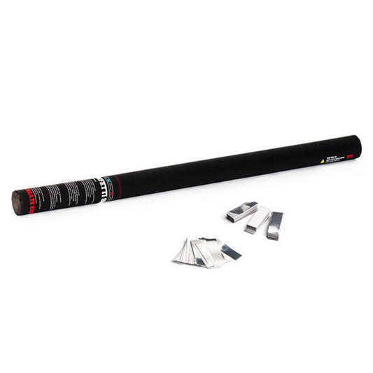 Handheld Confetti Cannon 80cm - White Silver