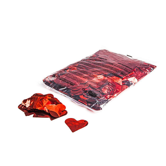 Metallic Confetti Hearts 55mm - Red