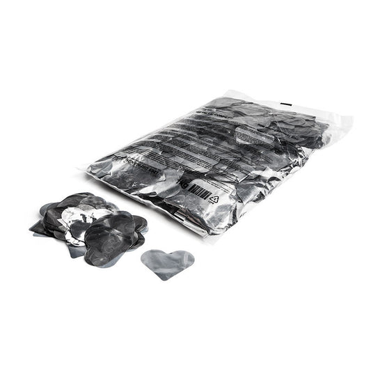 Metallic Confetti Hearts 55mm - Silver