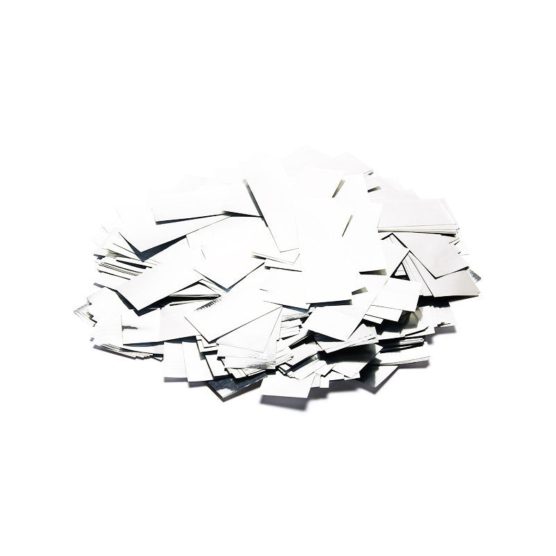 Metallic Confetti Rectangles 55x17mm - White